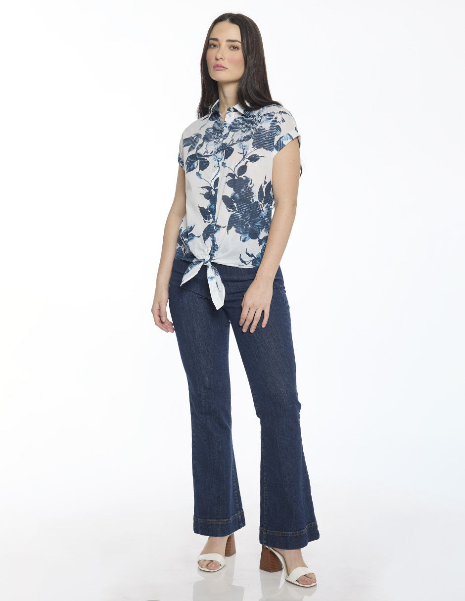 Blusa Blanca Estampada Hazel