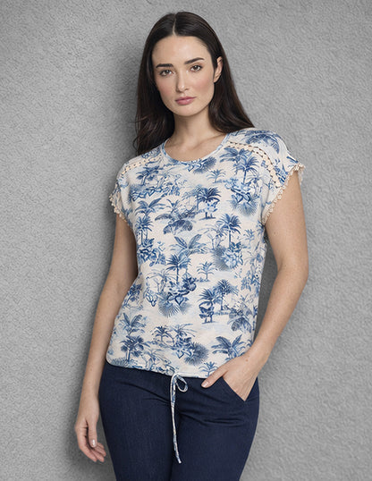 Blusa Beige Estampada Hazel