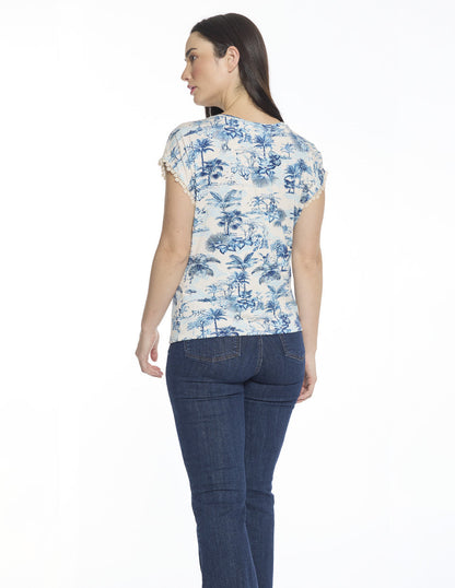 Blusa Beige Estampada Hazel