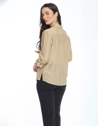 Blusa Camisera Beige Lucca