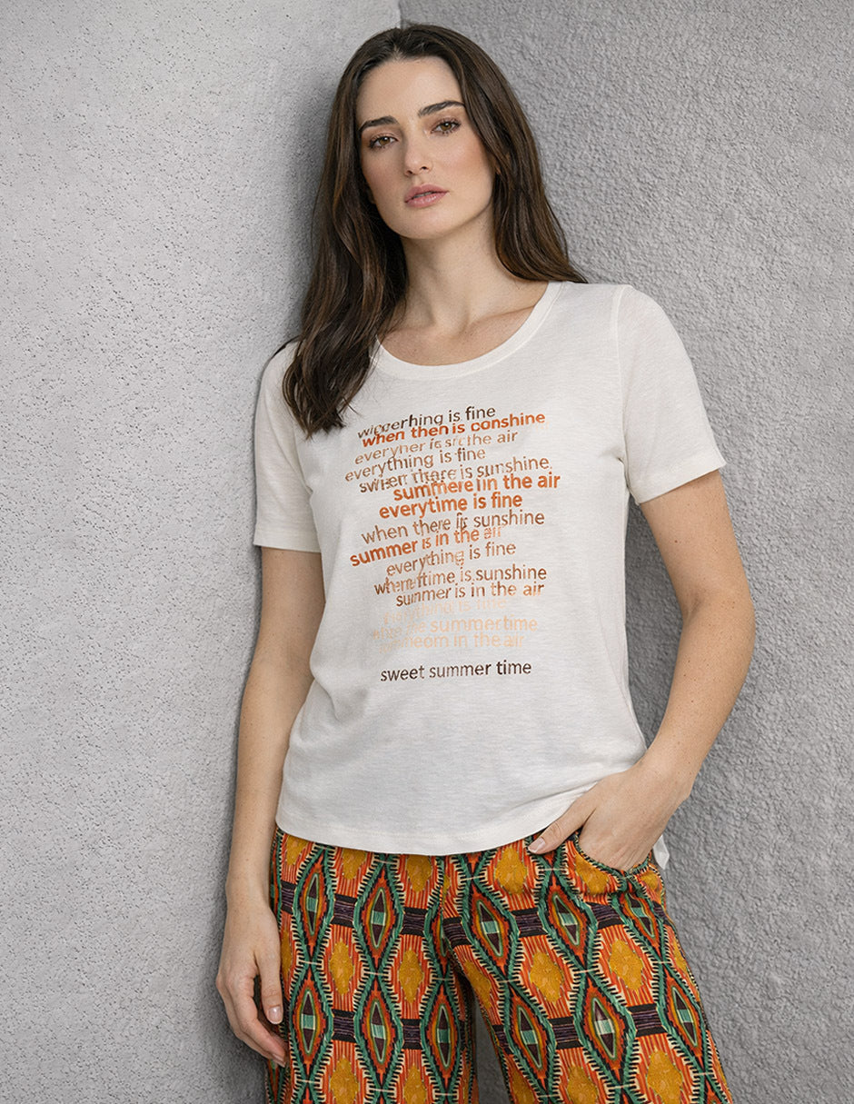 Blusa Lisa Hueso Lucca