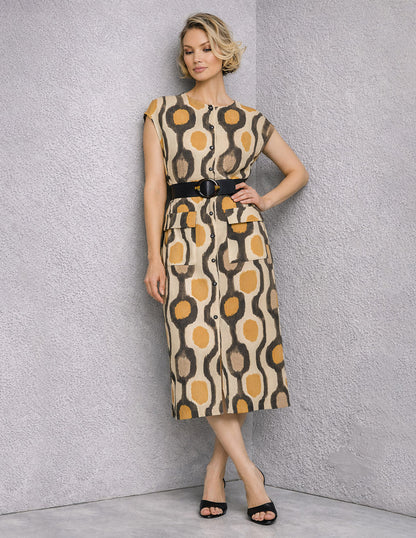 Vestido Chanel Estampado Beige Bella