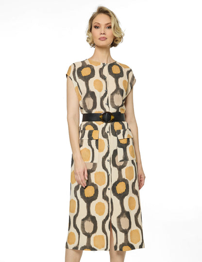 Vestido Chanel Estampado Beige Bella