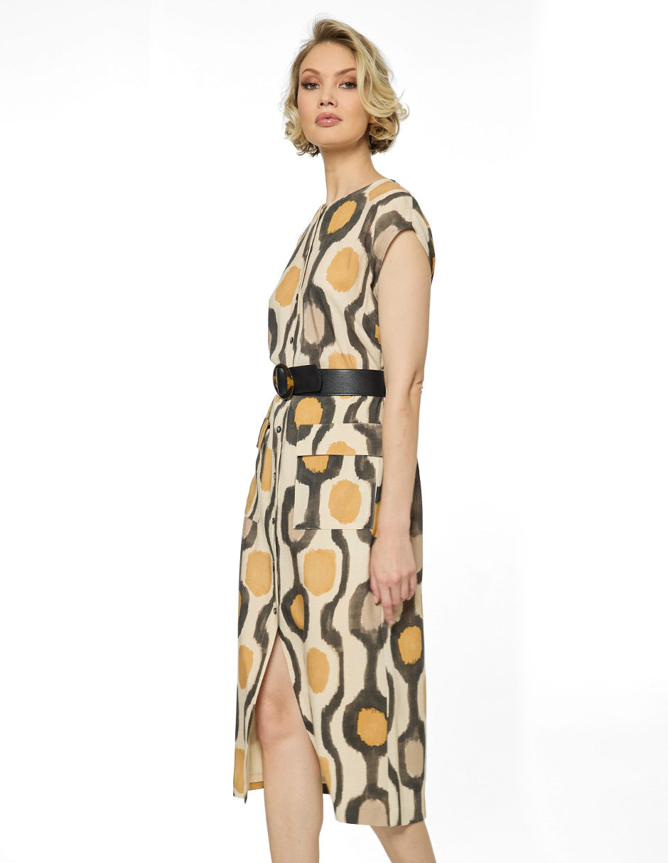 Vestido Chanel Estampado Beige Bella