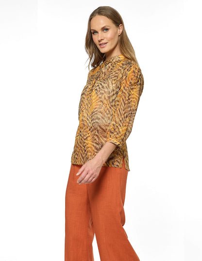 Blusa Café Estampado Bella