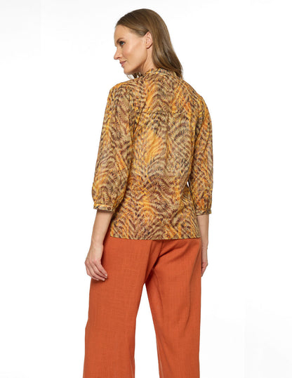 Blusa Café Estampado Bella