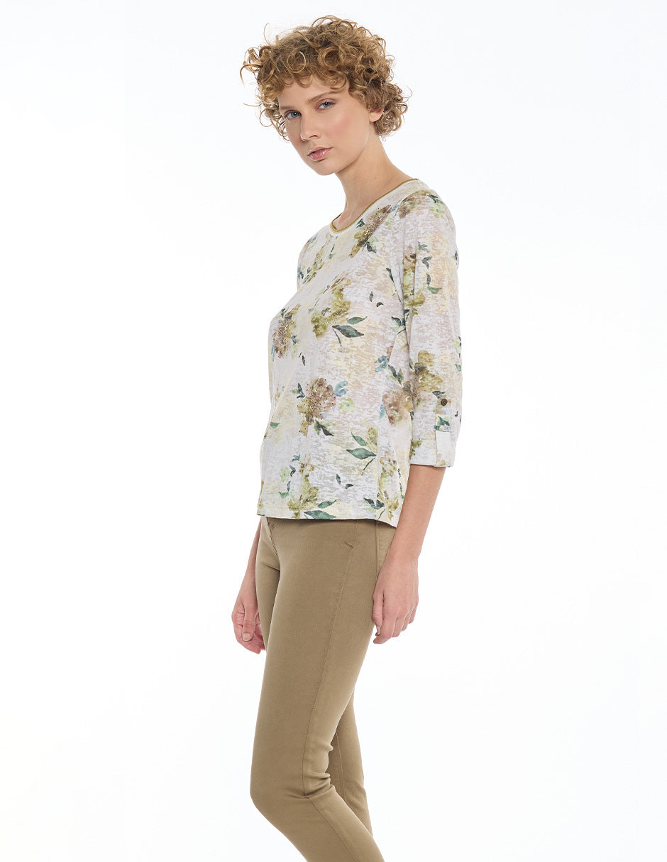 Blusa Blanca Estampada Cecilia