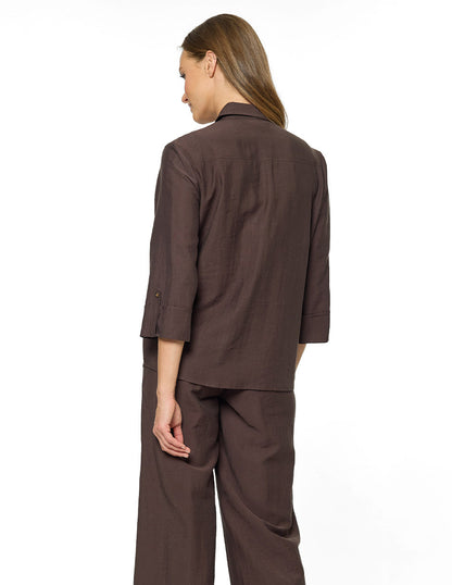 Blusa Camisera Café Loren