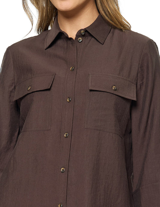 Blusa Camisera Café Loren