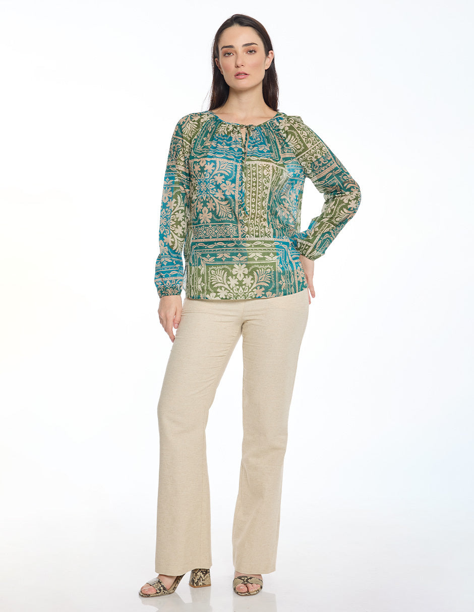 Blusa Estampada Multicolor Marcela