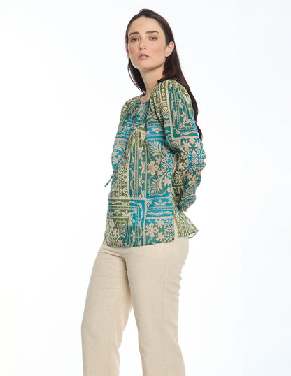Blusa Estampada Multicolor Marcela