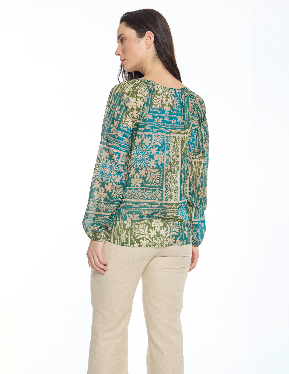 Blusa Estampada Multicolor Marcela
