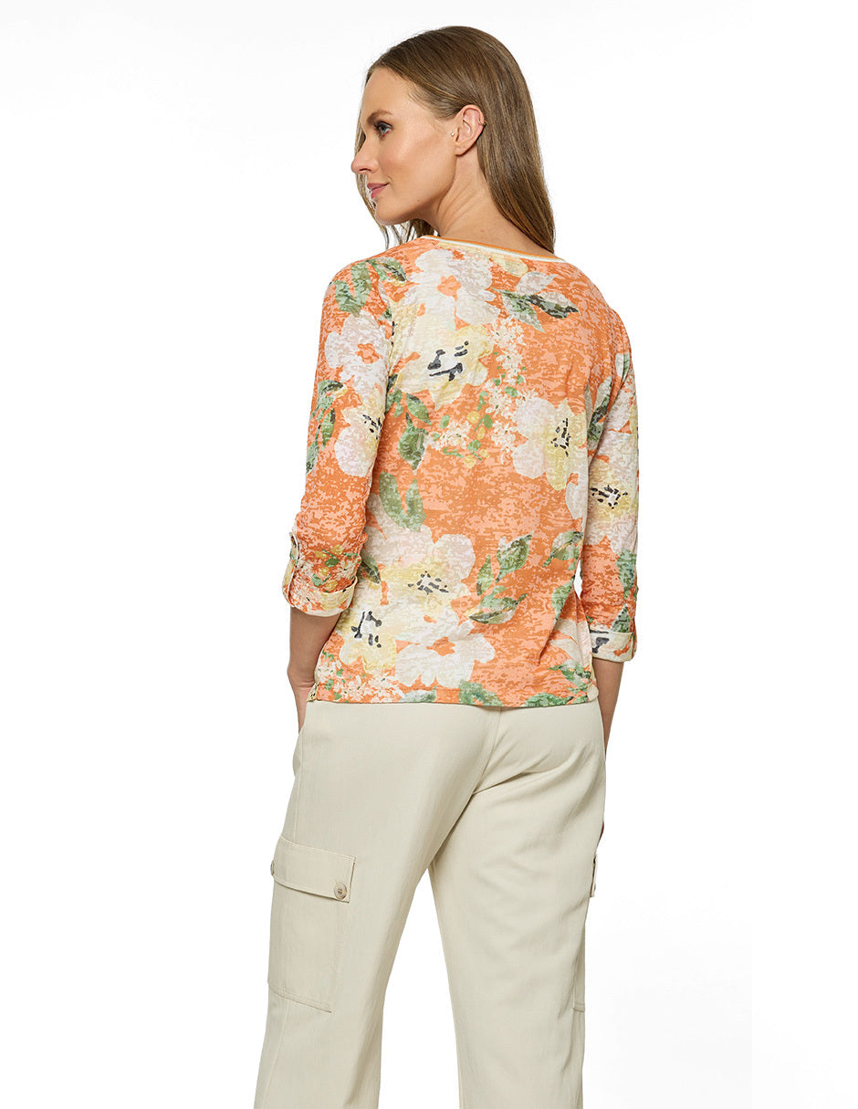 Blusa Naranja Estampada Salima