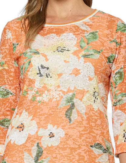 Blusa Naranja Estampada Salima