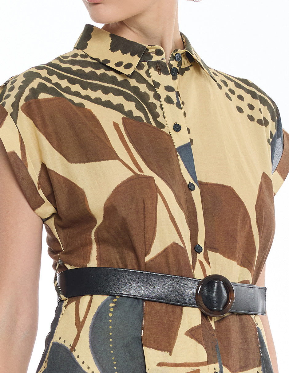 Vestido Camisero Beige Jeanne