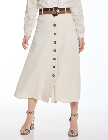Falda Midi Beige Jeanne