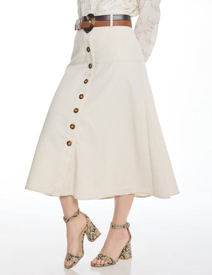 Falda Midi Beige Jeanne