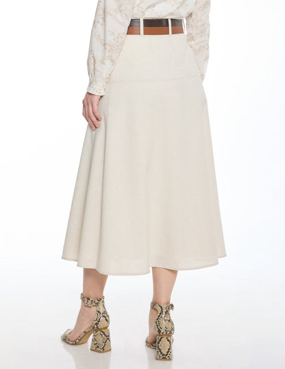 Falda Midi Beige Jeanne