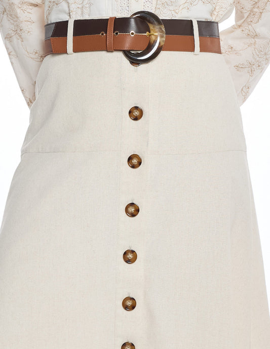 Falda Midi Beige Jeanne