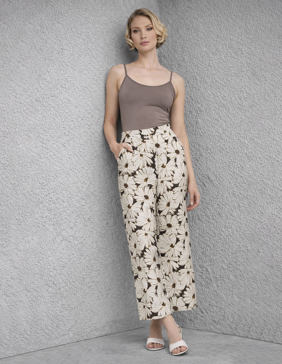 Pantalón Estampado Hueso Ellen