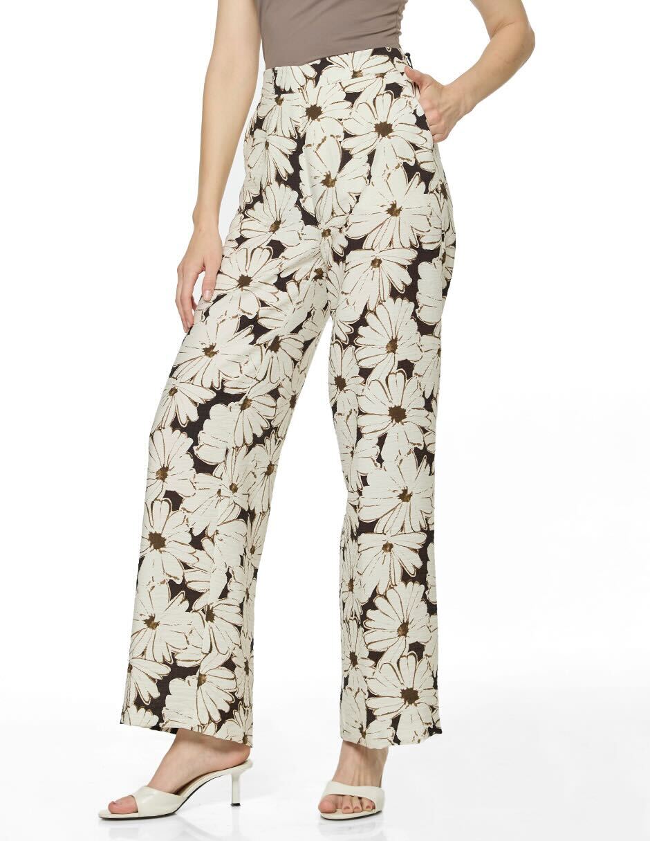 Pantalón Estampado Hueso Ellen