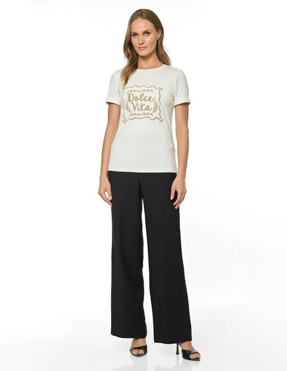 Blusa Hueso Escote Redondo Ellen