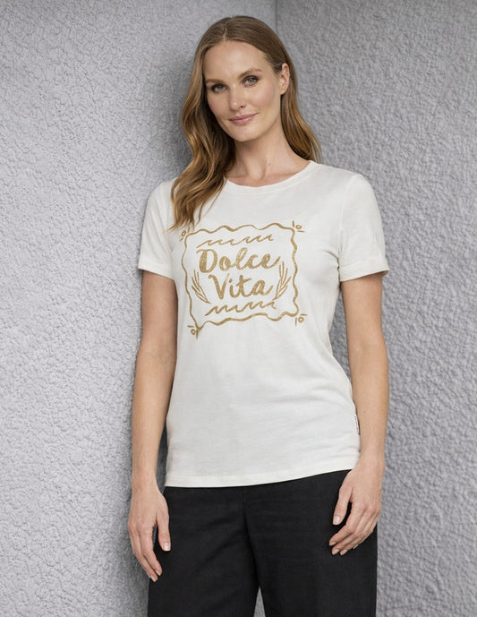 Blusa Hueso Escote Redondo Ellen