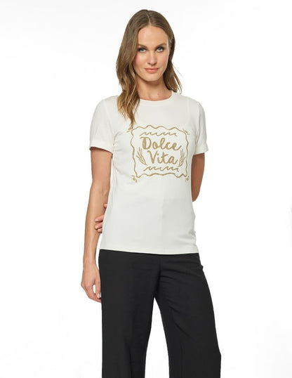Blusa Hueso Escote Redondo Ellen