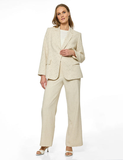 Saco Bordado Beige Kalie
