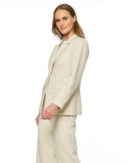 Saco Bordado Beige Kalie