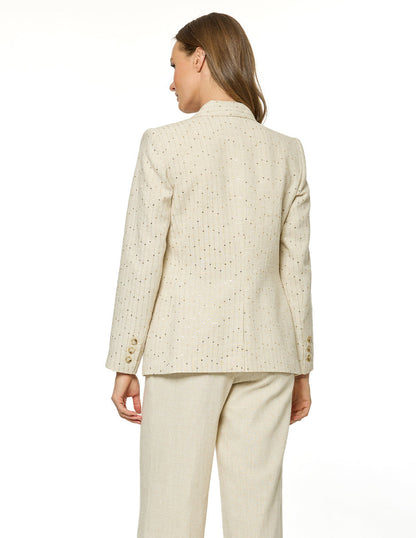 Saco Bordado Beige Kalie