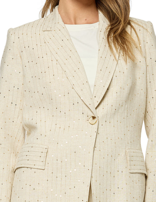 Saco Bordado Beige Kalie