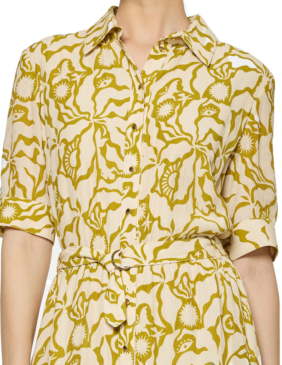 Vestido Camisero Beige Astrid