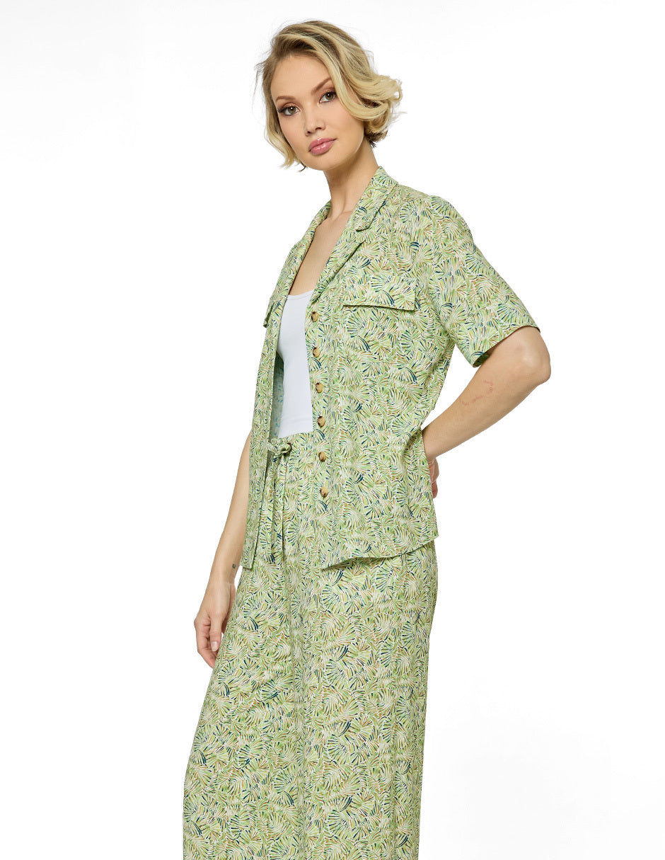 Blusa Verde Estampada Samira