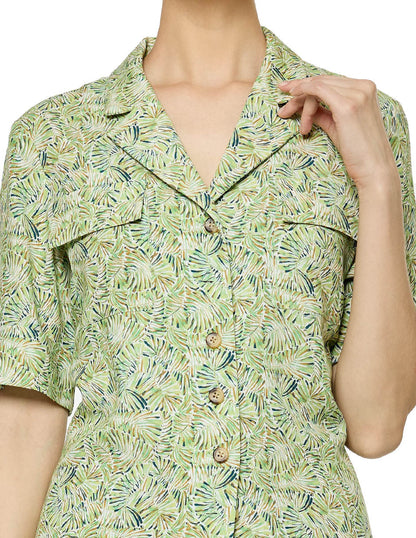 Blusa Verde Estampada Samira