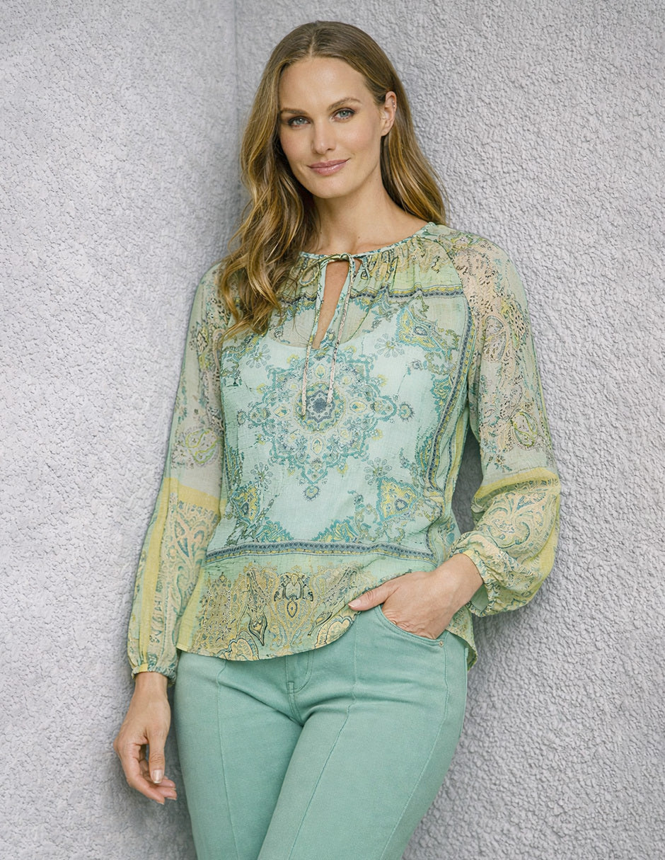Blusa Aqua Estampada Lilia