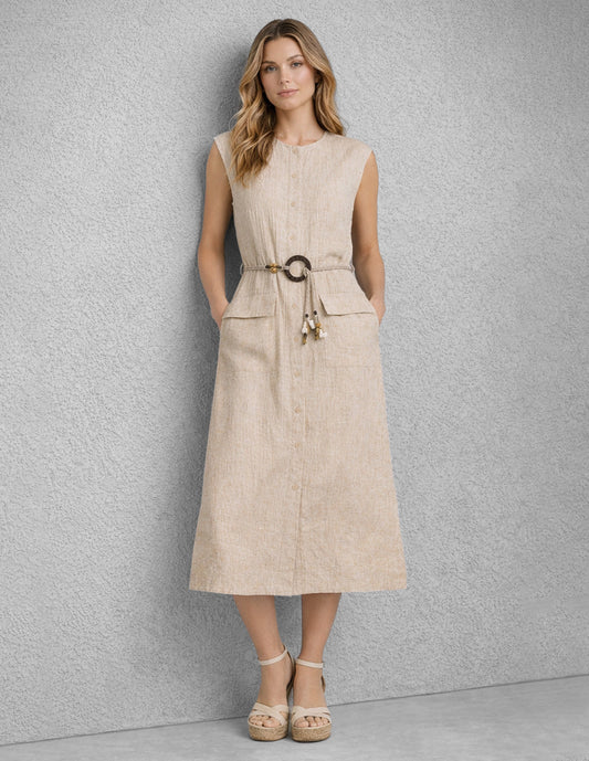 Vestido Crema Brocado Luana