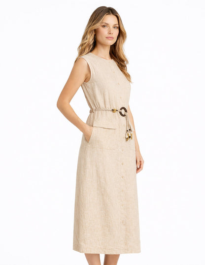 Vestido Crema Brocado Luana