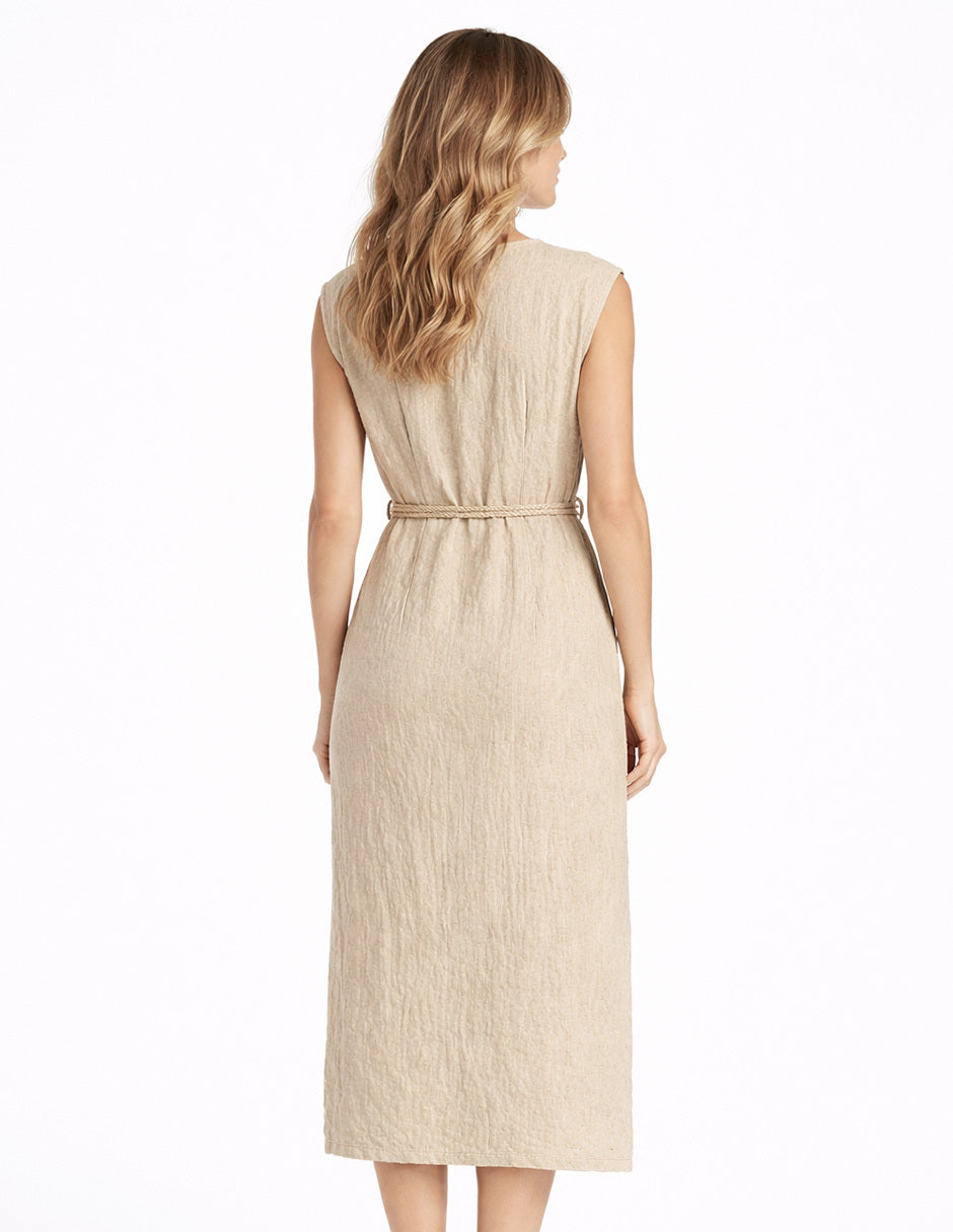 Vestido Crema Brocado Luana