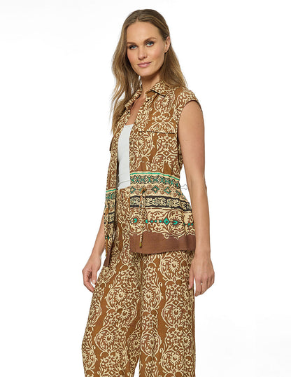 Blusa Café Estampada Genni