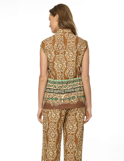 Blusa Café Estampada Genni