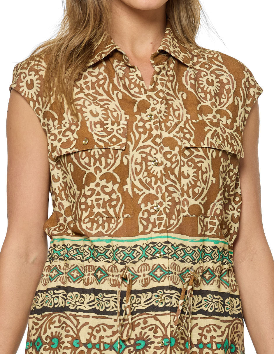 Blusa Café Estampada Genni