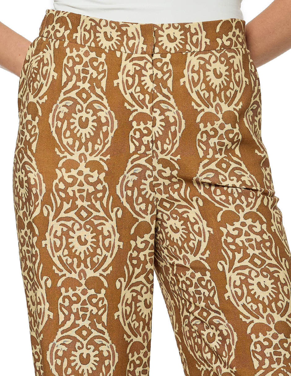 Pantalón Café Estampado Genni