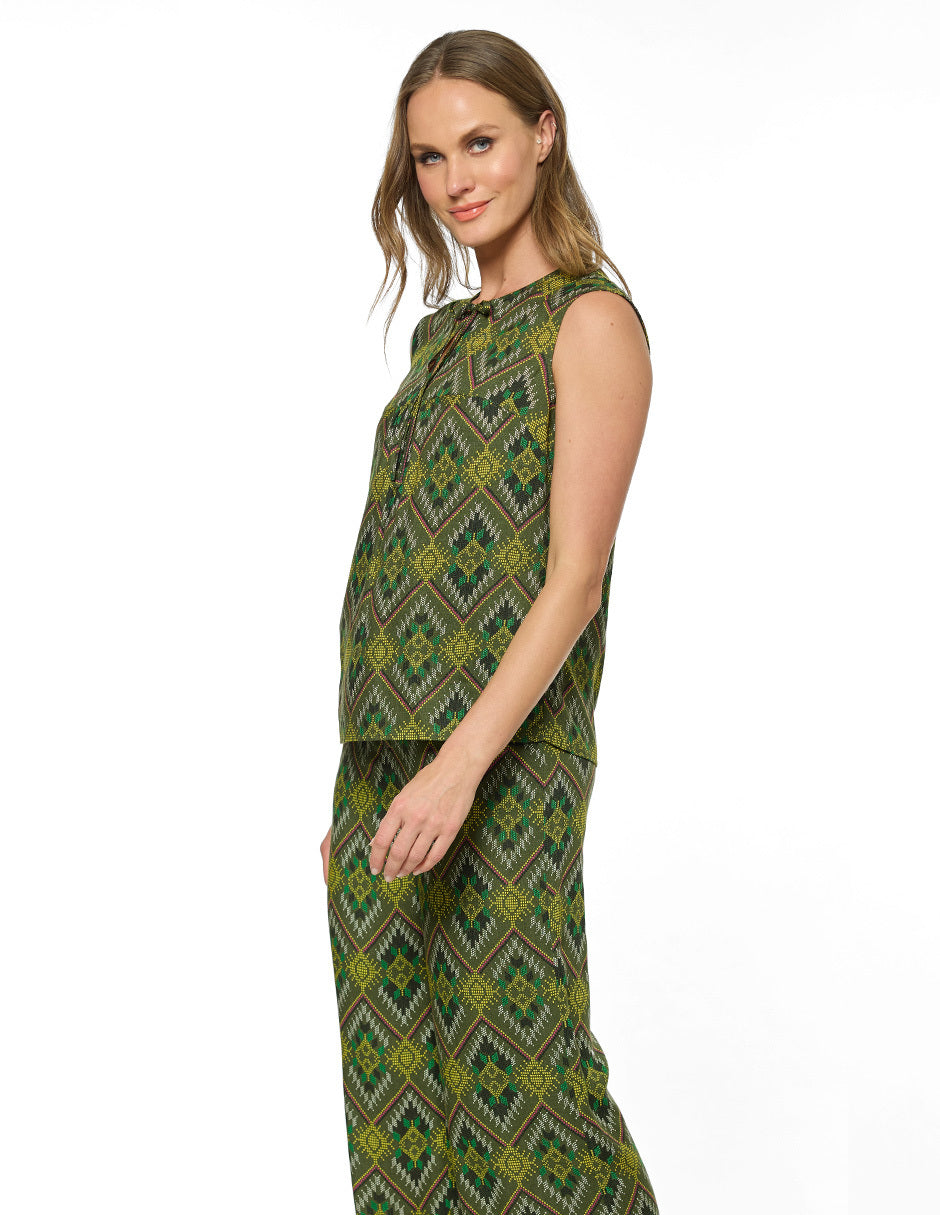 Blusa Verde Estamapada Natalina