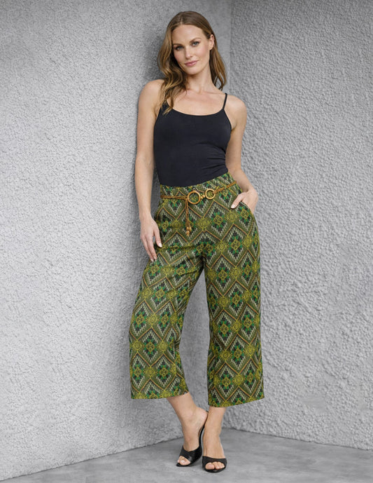 Pantalón Verde Estampado Natalina