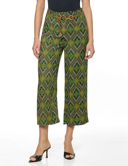 Pantalón Verde Estampado Natalina