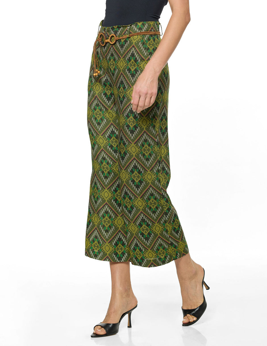 Pantalón Verde Estampado Natalina