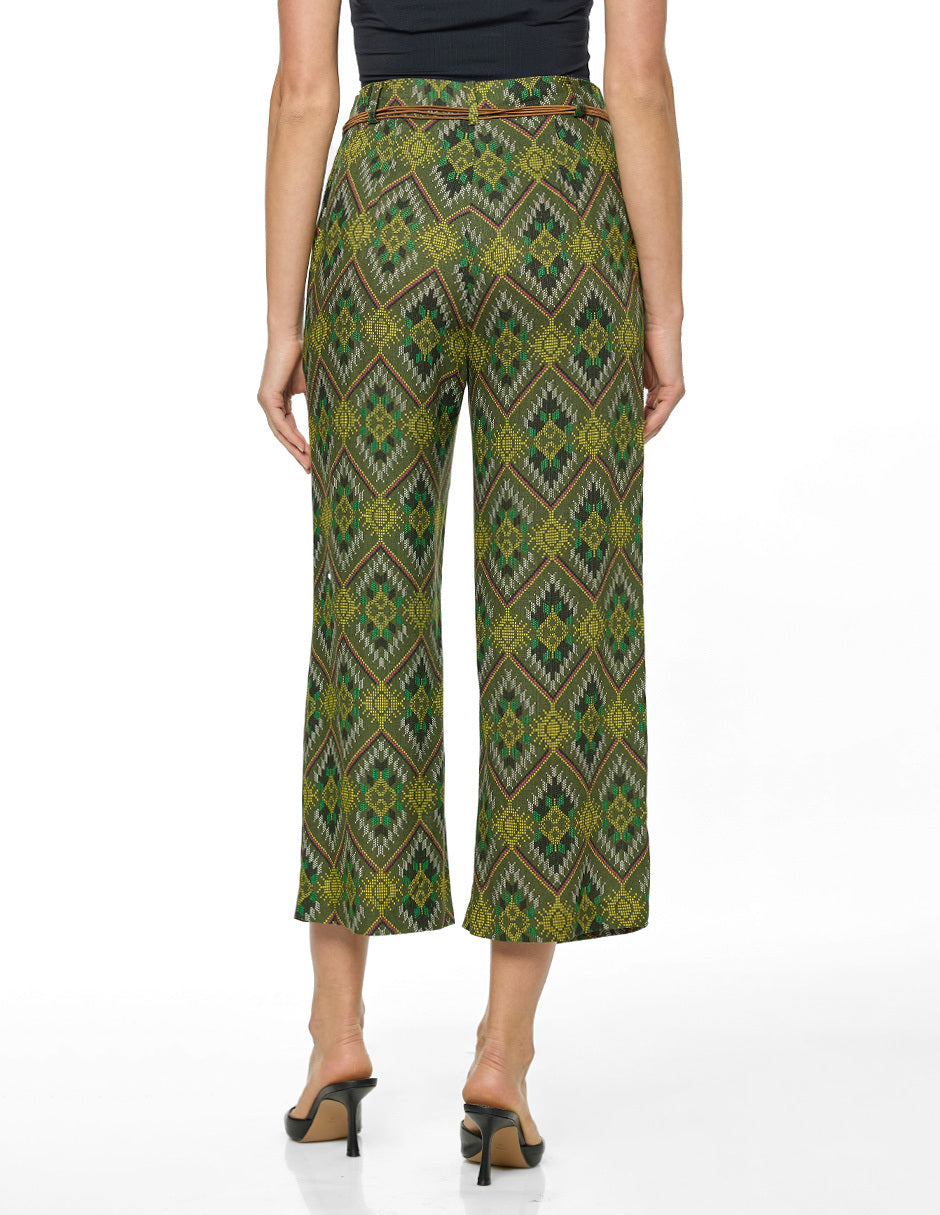 Pantalón Verde Estampado Natalina