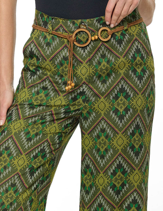 Pantalón Verde Estampado Natalina