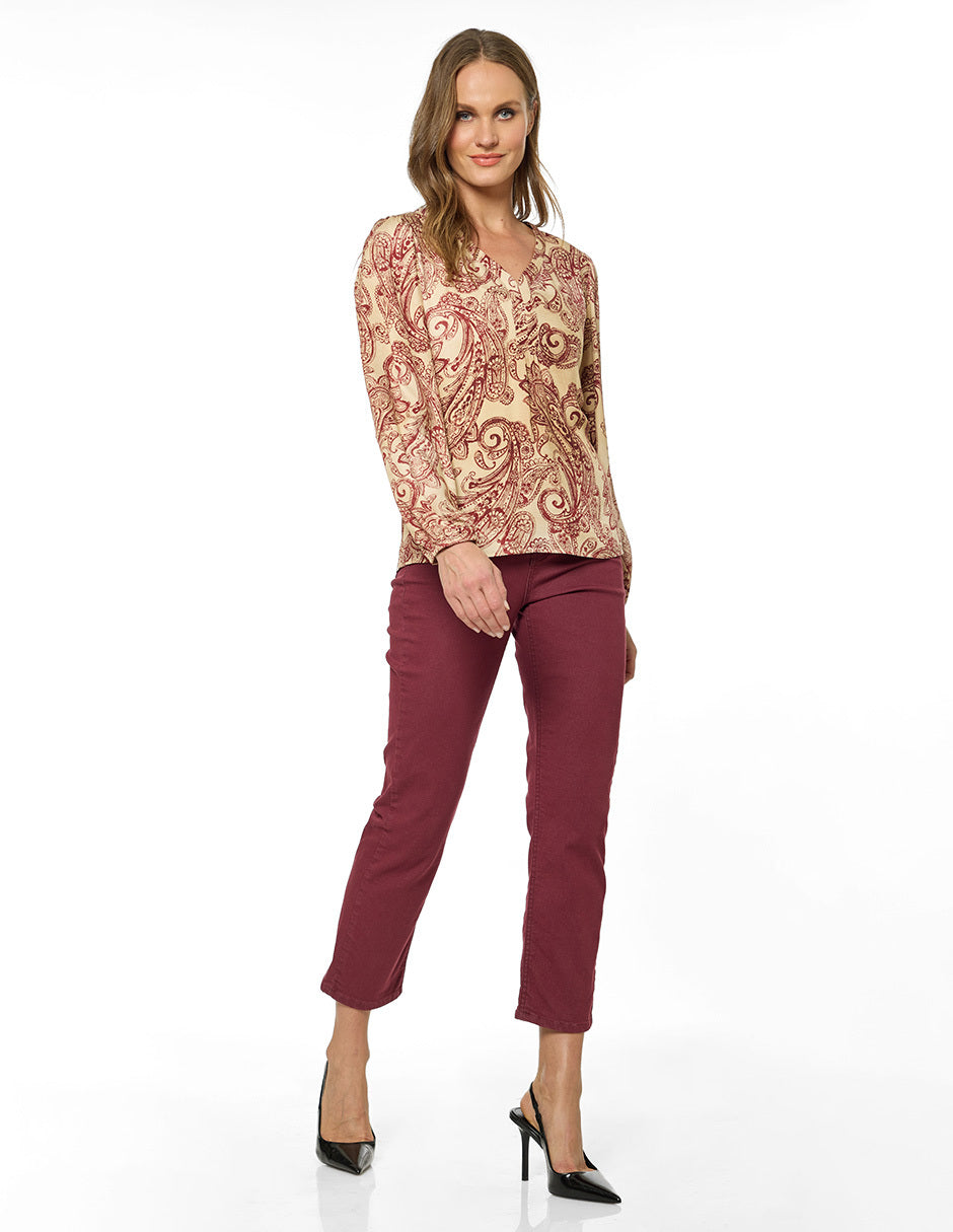 Blusa Beige Estampada Eva
